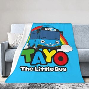 tayo the little bus blanket, bed throws soft plush warm sofa bed blanket all season, comfortable lightweight super soft luxury flannel blankets 50"x40"
