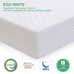 MUUEGM Twin Mattress 6 Inch Memory Foam Mattress in a Box Twin Size Cooling Gel Green Tea Infused Mattress for Back Pain Relief,for Bunk Bed,Medium Feel, CertiPUR-US Certified