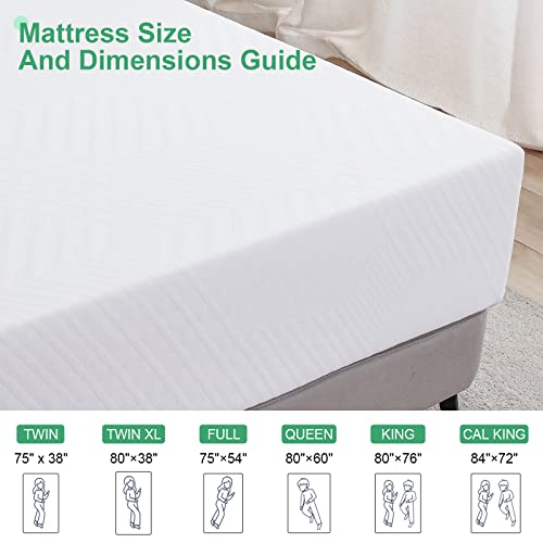 MUUEGM Twin Mattress 6 Inch Memory Foam Mattress in a Box Twin Size Cooling Gel Green Tea Infused Mattress for Back Pain Relief,for Bunk Bed,Medium Feel, CertiPUR-US Certified