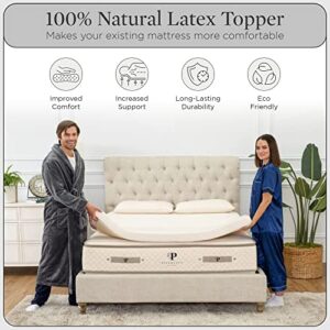 PlushBeds 3" Soft Topper| 100% Natural Talalay Latex| Made in The USA| Luxurious Comfort | Soothing Pressure Point Relief | Support for Shoulders, Hips, Back, and Knees| Full