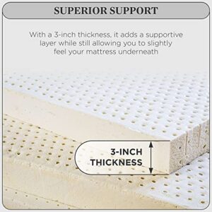 PlushBeds 3" Soft Topper| 100% Natural Talalay Latex| Made in The USA| Luxurious Comfort | Soothing Pressure Point Relief | Support for Shoulders, Hips, Back, and Knees| Full