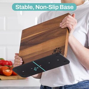 Magnetic Knife Block Holder Rack - Acacia Wood Cutlery Storage for 12 Knives Double Sided Magnets & Non-Slip Base - Knives Not Included