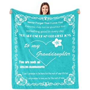 Granddaughter Gifts from Grandma, Granddaughter Gifts Blanket 50"x60", Gifts for Granddaughter Throw Blanket, Granddaughter Birthday Gift,Christmas Granddaughter Gifts Soft Flannel Fleece Blanket