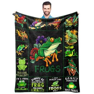 kbbmfeu frog blanket frog throw blanket gifts for adults women frog lovers lightweight cozy throw for bed sofa 50x60 inch
