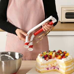 WiuCYS XL Adjustable Cake Layer Cutter Leveler Slicer for 6-16 Inch Large Layer Cakes, Stratification Auxiliary Leveling Baking Tool, Bread Slicer, Toast Cutter, Stainless Steel Food Saw