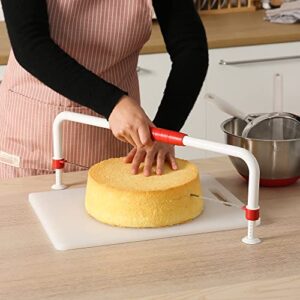 WiuCYS XL Adjustable Cake Layer Cutter Leveler Slicer for 6-16 Inch Large Layer Cakes, Stratification Auxiliary Leveling Baking Tool, Bread Slicer, Toast Cutter, Stainless Steel Food Saw