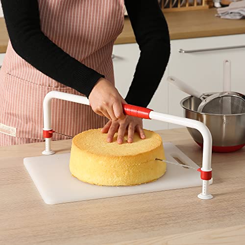 WiuCYS XL Adjustable Cake Layer Cutter Leveler Slicer for 6-16 Inch Large Layer Cakes, Stratification Auxiliary Leveling Baking Tool, Bread Slicer, Toast Cutter, Stainless Steel Food Saw