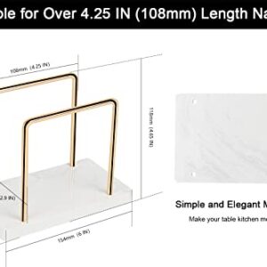 Livabber Napkin Holder, Metal Napkin Holder with Marble Base Modern Freestanding Tissue Paper Dispenser for Table Kitchen, Gold