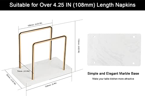 Livabber Napkin Holder, Metal Napkin Holder with Marble Base Modern Freestanding Tissue Paper Dispenser for Table Kitchen, Gold