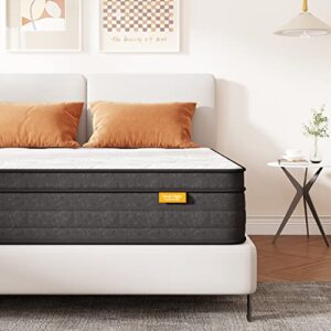 sweetnight full size mattress, 10-inch full size mattress in a box, gel memory foam and individual pocket spring hybrid mattress, full bed mattress for cool sleep, supportive & pressure relief