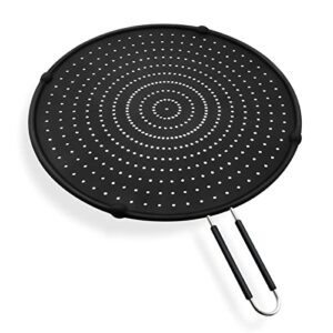 silicone splatter screen for frying pan suitable for 13” pans, multi-use grease splatter guard heat resistant to hot oil food safety oil splash guard