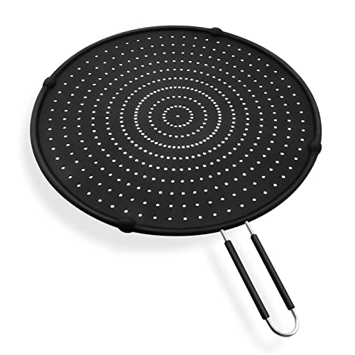 Silicone Splatter Screen for Frying Pan Suitable for 13” Pans, Multi-Use Grease Splatter Guard Heat Resistant to Hot Oil Food Safety Oil Splash Guard