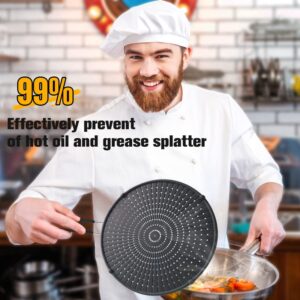 Silicone Splatter Screen for Frying Pan Suitable for 13” Pans, Multi-Use Grease Splatter Guard Heat Resistant to Hot Oil Food Safety Oil Splash Guard