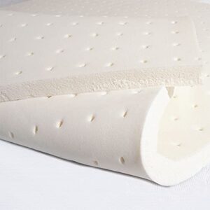 wellatex 1 inch medium 100% natural premium latex mattress topper queen (flammability safety certified)