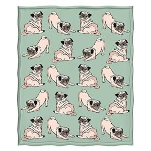 Levens Pug Dog Blanket Gifts for Women Girls Mom, Adorable Cartoon Animals Decoration for Home Bedroom Living Room Sofa Office, Soft Comfortable Lightweight Throw Blankets 50"x60"