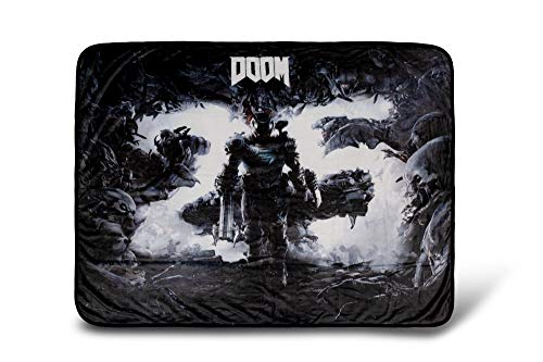 Doom Eternal Doomslayer Fleece Blanket - 45x60-Inch Soft Cozy Blanket, Plush Throw - Fluffy Cover for Twin Bed, Couch, Sofa, Living Room, Camping - Decorative Video Game Throws Just Funky Merchandise