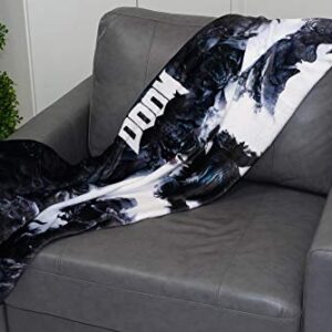 Doom Eternal Doomslayer Fleece Blanket - 45x60-Inch Soft Cozy Blanket, Plush Throw - Fluffy Cover for Twin Bed, Couch, Sofa, Living Room, Camping - Decorative Video Game Throws Just Funky Merchandise