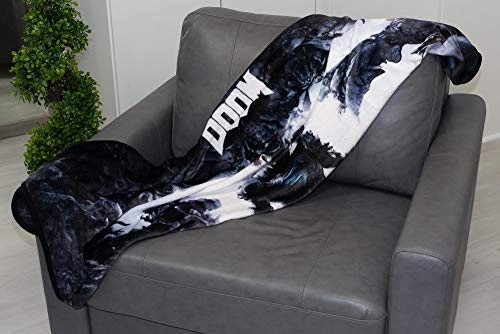 Doom Eternal Doomslayer Fleece Blanket - 45x60-Inch Soft Cozy Blanket, Plush Throw - Fluffy Cover for Twin Bed, Couch, Sofa, Living Room, Camping - Decorative Video Game Throws Just Funky Merchandise