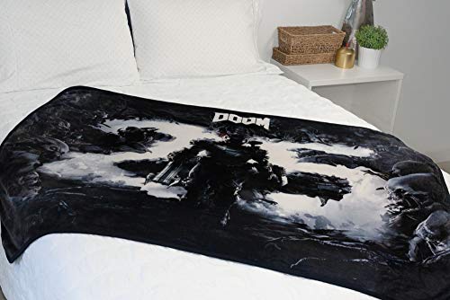 Doom Eternal Doomslayer Fleece Blanket - 45x60-Inch Soft Cozy Blanket, Plush Throw - Fluffy Cover for Twin Bed, Couch, Sofa, Living Room, Camping - Decorative Video Game Throws Just Funky Merchandise