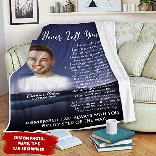 Bellala Personalized Memorial Blanket, Remember I Am Always with You Throw Blankets, Custom Photo Remembrance Blanket, Deepest Grief Sympathy Gifts Memorial Gifts for Loss of Someone