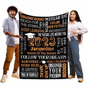 YFgohighhh Customized Bedding Throw Blankets Graduation Blanket, Orange for Mothers Day, Dad, Family, Baby,Friends, Couples, Dogs,Christmas Birthday-54 x70