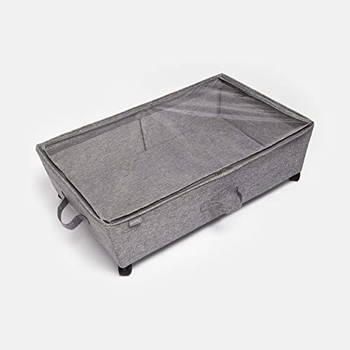 Dormify Storage Bin On Wheels | Under the Bed Storage | 24"L x 15"W x 8"H | Laundry Storage & Clothes Basket | Collapsible Laundry Basket | Laundry Tote College Dorm Essentials | Portable Laundry Bag | 16" x 20" | Grey | Small Space Living | Dorm & Bedroo