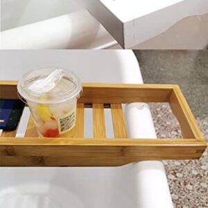 LIUYUNQI Bathtub Tray Bath Tray Spa Caddy Organizer Book Wine Tablet Holder Reading Rack Bathroom Accessories