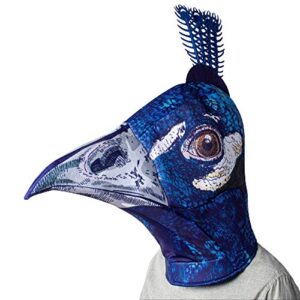 soft peacock mascot throw over head with mesh panels bird look adult one size fits most