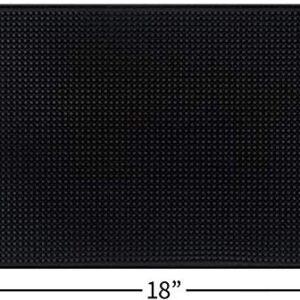 WISHMART | Black Bar Mats Set of 2 (18x12 Inches) | Drying, Durable and Stylish Spill Mats for Bars, Restaurants, Coffee Shops, Bar Mats for Countertop and Table Top, Non-Spill & Non-Toxic Mats