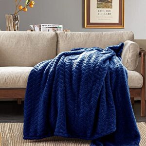 inhand Fleece Throw Blanket, Super Soft Fuzzy Blanket for Couch Sofa Bed Office, Cozy Plush Fleece Blanket Throw Size, Washable Lightweight Flannel Blankets Throw for All Season(50”x60”,Navy)