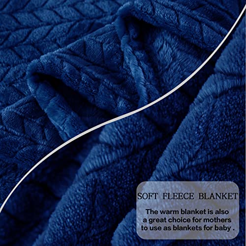 inhand Fleece Throw Blanket, Super Soft Fuzzy Blanket for Couch Sofa Bed Office, Cozy Plush Fleece Blanket Throw Size, Washable Lightweight Flannel Blankets Throw for All Season(50”x60”,Navy)