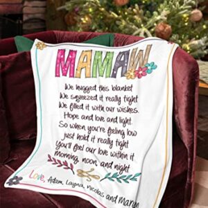 Personalized Grandma Blanket - Custom Grandma with Grandkids Name, Mothers Day Chirstmas Blanket Gift for Grandma, Nana, Mimi (A 8)