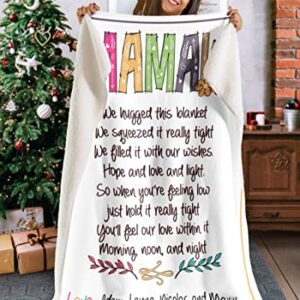 Personalized Grandma Blanket - Custom Grandma with Grandkids Name, Mothers Day Chirstmas Blanket Gift for Grandma, Nana, Mimi (A 8)