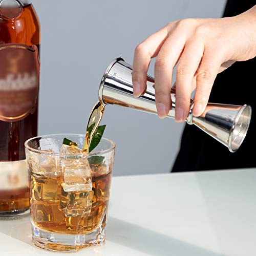 Briout Jigger for Bartending, Double Cocktail Jigger Japanese Premium 304 Stainless Steel Jigger 2 OZ 1 OZ with Measurements Inside