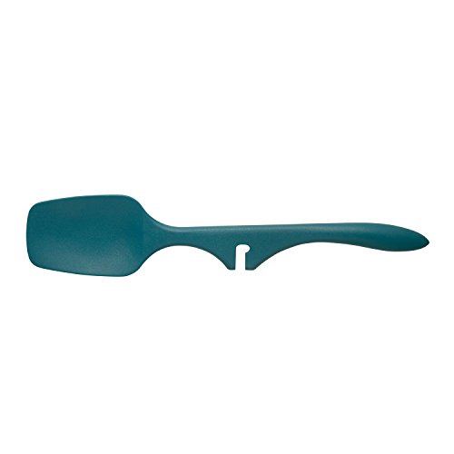 Rachael Ray Kitchen Tools and Gadgets Nonstick Utensils/Lazy Spoonula, Solid and Slotted Spoon, 3 Piece, Marine Blue