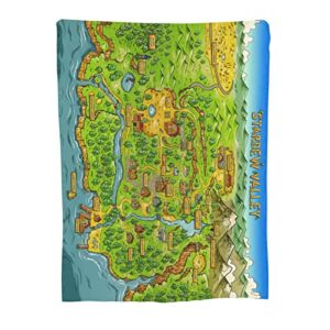stardew valley map throw blanket soft warm bed blanket for travelling camping living room sofa bedroom 50"x40"