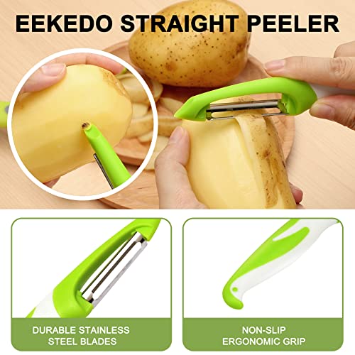 EEKEDO Potato Peelers, Vegetable Peeler with Non-slip Handle, 3 in 1 Y-Peeler & I-Shape Apple Peeler for Fruit Veggie Carrot Zucchini