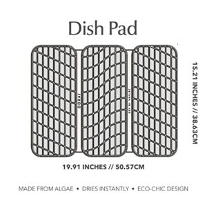 Dorai Home Dish Pad – Collapsible Kitchen Drying Mat – Wrapped in Silicone Webbing to Protect Dishes – Dries Instantly – Modern and Stylish – Minimal Design to Match Any Countertop – Sandstone