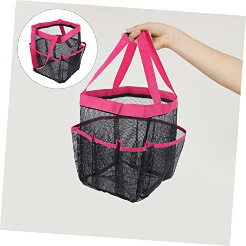 Cabilock 3pcs Mesh Toiletry Bag Mesh Wash Bag Bath Bag High Capacity Nylon Edging Rosy