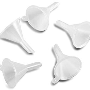 Mini Funnel 5-Pack for Lab Bottles, Sand Art, Perfume, Spice, Powder, Essential Oil, Recreational, Kitchen Food Grade Small Plastic