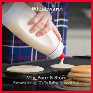 Whiskware Pancake Batter Dispenser and Mixer with BlenderBall Wire Whisk for Cupcakes, Muffins, Crepes, and more