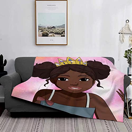 African American Blanket Throw 60"X80"for Gilrs Teen Women Daughter Super Soft African American Blanket for Bed Couch Sofa Warm Blanket All Season Ultra Soft Home Decor Flannel Fuzzy Blanket