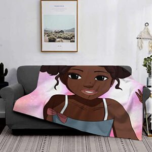 African American Blanket Throw 60"X80"for Gilrs Teen Women Daughter Super Soft African American Blanket for Bed Couch Sofa Warm Blanket All Season Ultra Soft Home Decor Flannel Fuzzy Blanket