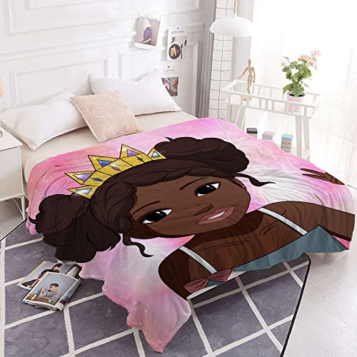 African American Blanket Throw 60"X80"for Gilrs Teen Women Daughter Super Soft African American Blanket for Bed Couch Sofa Warm Blanket All Season Ultra Soft Home Decor Flannel Fuzzy Blanket