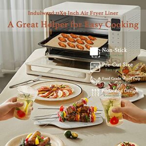 Indulward Unbleached Air Fryer Parchment Paper, 150 PCS Perforated Square Air Fryer Liners compatible with Cuisinart, Breville, Black and Decker Air Fryer,11 x 9 inch.