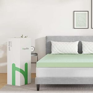 Novilla 2 Inch Mattress Topper King, Ventilated Memory Foam Mattress Topper with Gel Infusion for Comfort & Cooling Sleep, Ultra Soft King Size Mattress Topper- Ergonomic Design & Skin-Friendly