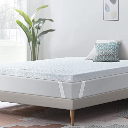 BedStory 4 Inch Memory Foam Mattress Topper Full Size, Pain Relief Gel-Infused Cooling Pad, Firm Bed Topper with Skin-Friendly Bamboo Cover, Non-Slip, CertiPUR-US Certified, for Kid Elder Couple