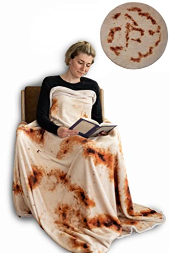 Arepa Blanket, Cobija de Arepa, Venezuelan, Colombian, Double-Sided Throw Blanket, Flannel Arepa Criolla, Soft Throw Blanket, Fun Gift, Novelty, 71 inches, Regalo