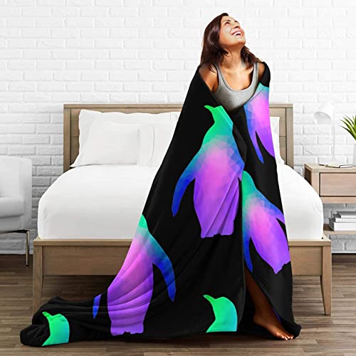 MSACRH Throw Blankets, Penguins Diamonds Blanket for Couch Bed Fall Cover Women Baby Soft Home Bedspread Hotel Wrap Sofa Lightweight Fleece Carpet