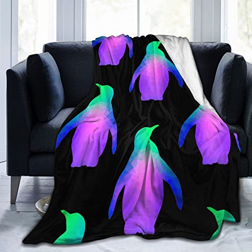 MSACRH Throw Blankets, Penguins Diamonds Blanket for Couch Bed Fall Cover Women Baby Soft Home Bedspread Hotel Wrap Sofa Lightweight Fleece Carpet